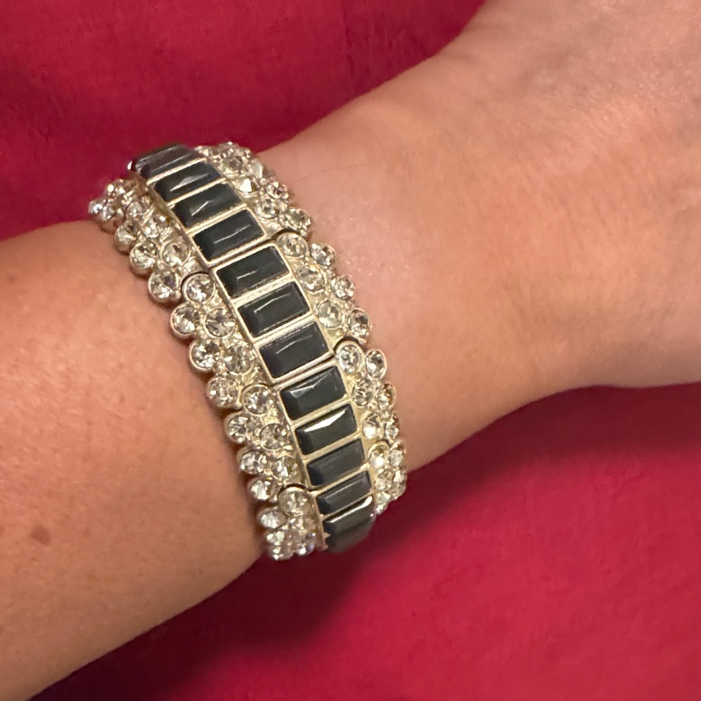 Lia Sophia Gold and Black Crystal Bracelet